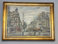 Peinture huile sur toile Paris, la retonde et le Dôme