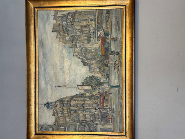 Peinture huile sur toile Paris, la retonde et le Dôme