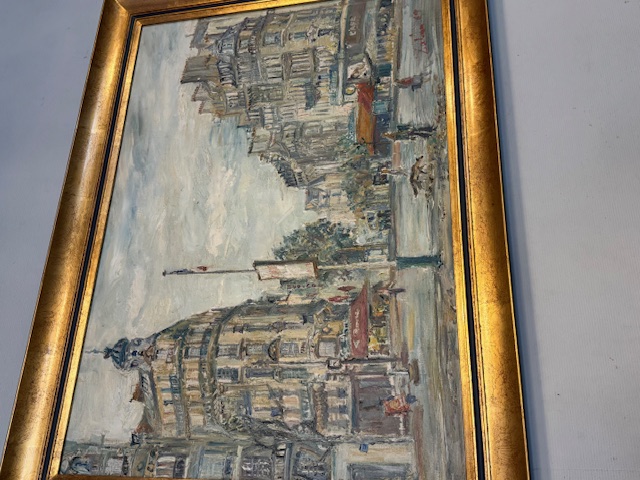 Peinture huile sur toile Paris, la retonde et le Dôme