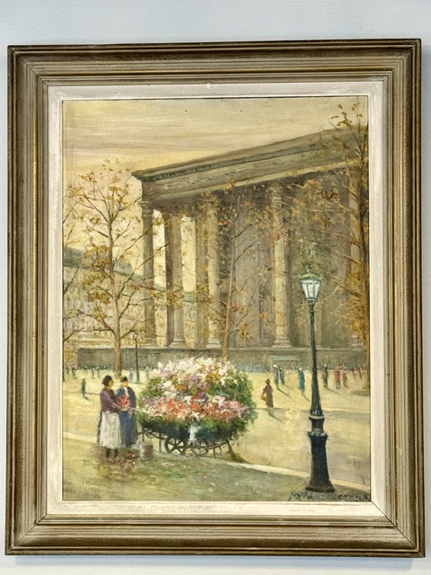 Peinture Vue de Paris place de la Madeleine 1900 