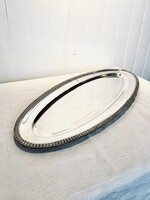 Plat de service oval métal argenté