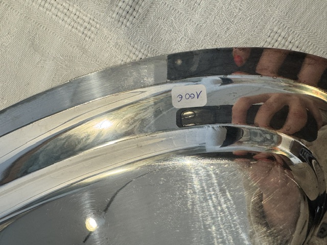 Plat de service oval métal argenté