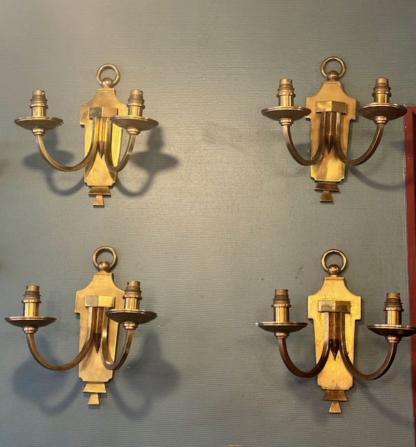 Série de 4 appliques en bronze