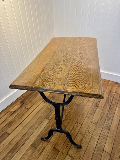 Table de bistrot plateau chêne doré