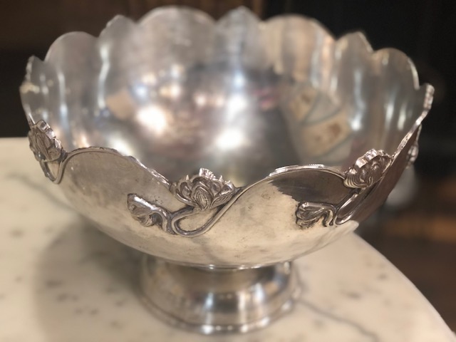Vasque à champagne en métal argente style art nouveau