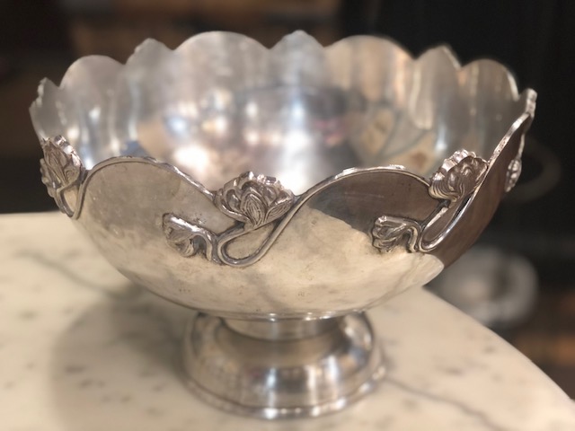 Vasque à champagne en métal argente style art nouveau