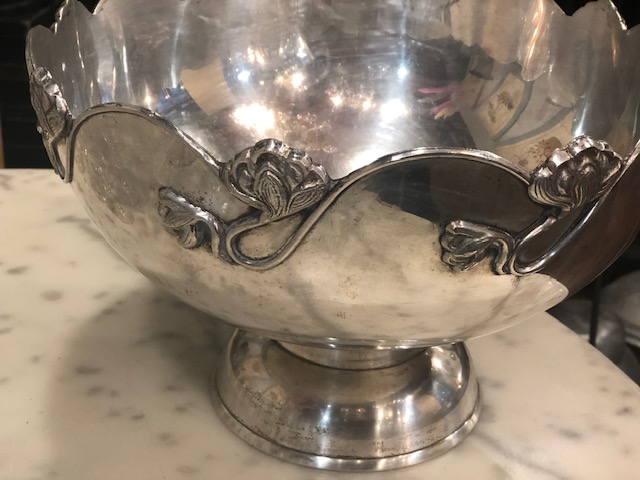 Vasque à champagne en métal argente style art nouveau